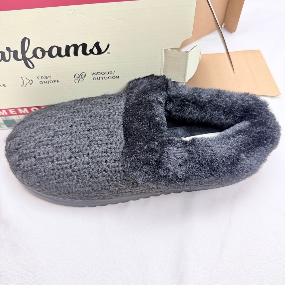 Dearfoams Black Memory Foam Slippers